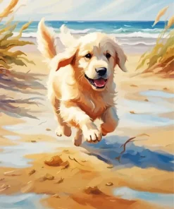 English Golden Retriever Diamond Painting