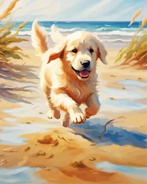 English Golden Retriever Diamond Painting
