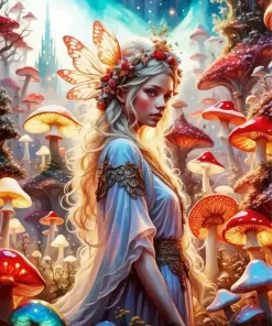 Fairy And Mushroom Diamond Painting