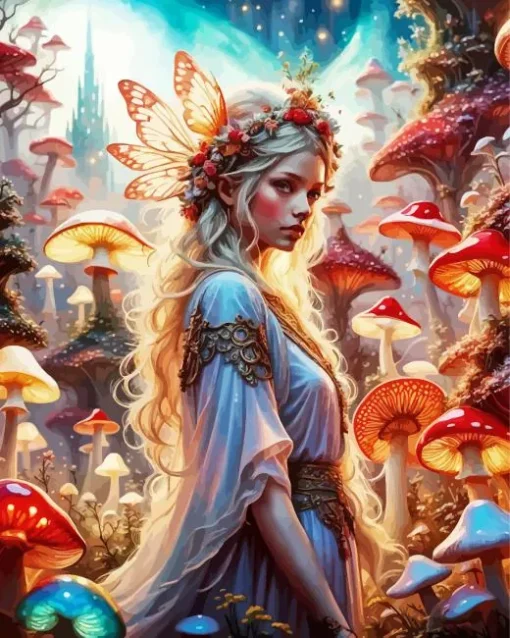 Fairy And Mushroom Diamond Painting
