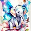 Fairy Elephant And Butterflies Diamond Painting