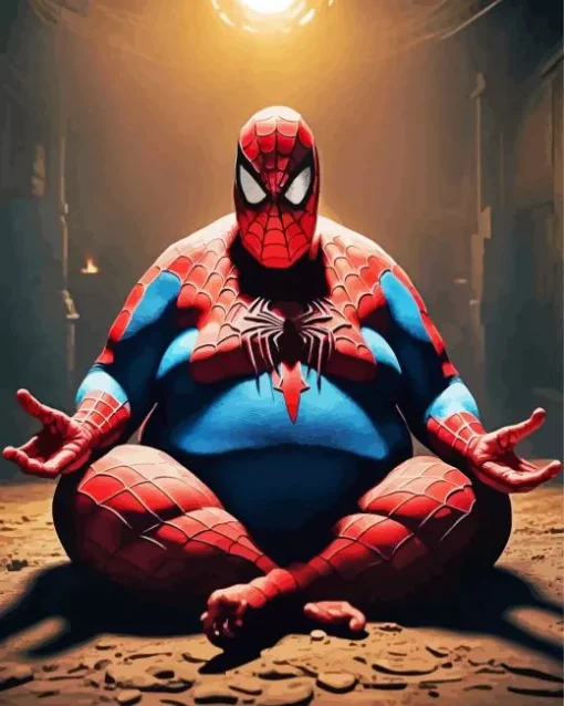 Fat Spiderman Art Diamond Painting