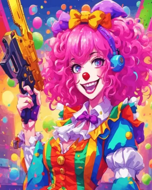 Female Clown Anime Diamond Painting