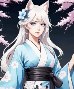 Female Kitsune Art Diamond Painting