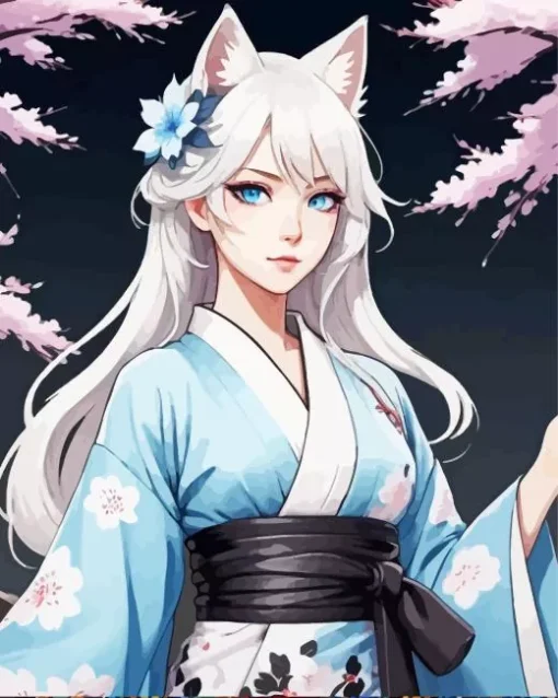 Female Kitsune Art Diamond Painting