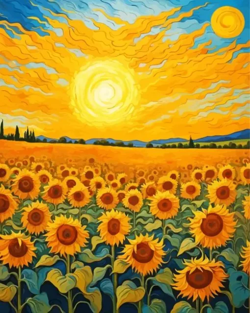 Field Of Sunflowers Van Gogh Art Diamond Painting