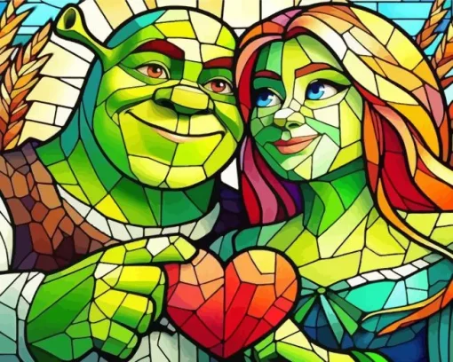 Finoa And Shrek Diamond Painting