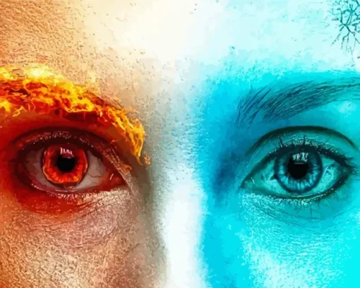 Fire And Ice Eyes Diamond Painting