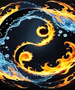 Fire And Water Art Diamond Painting