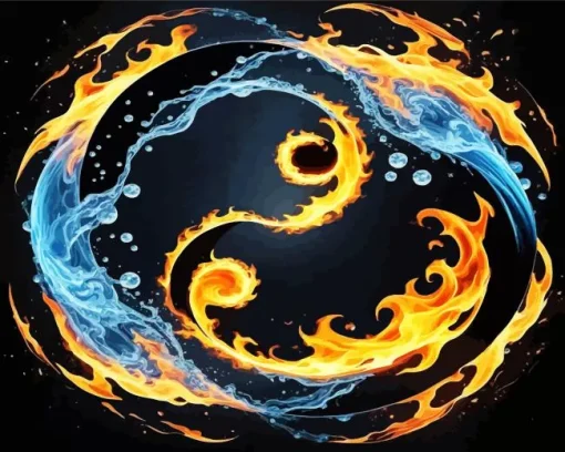 Fire And Water Art Diamond Painting