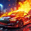 Fire Car Art Diamond Painting