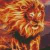 Fire Lion Diamond Painting