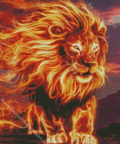 Fire Lion Diamond Painting