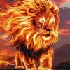 Fire Lion Diamond Painting