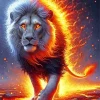 Fire Lion Art Diamond Painting