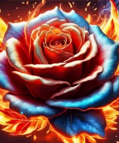 Fire Rose Diamond Painting