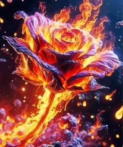 Fire Rose Art Diamond Painting