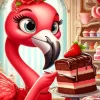 Flamingo And Cake Diamond Painting