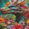 Floral Dragon Diamond Painting
