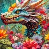 Floral Dragon Diamond Painting