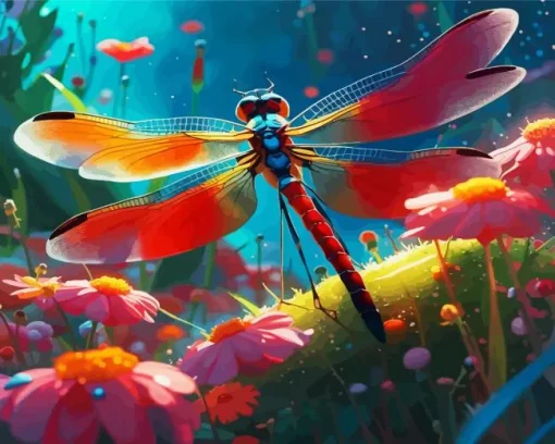 Flying Dragonfly Art Diamond Painting