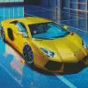 Golden Lamborghini Diamond Painting