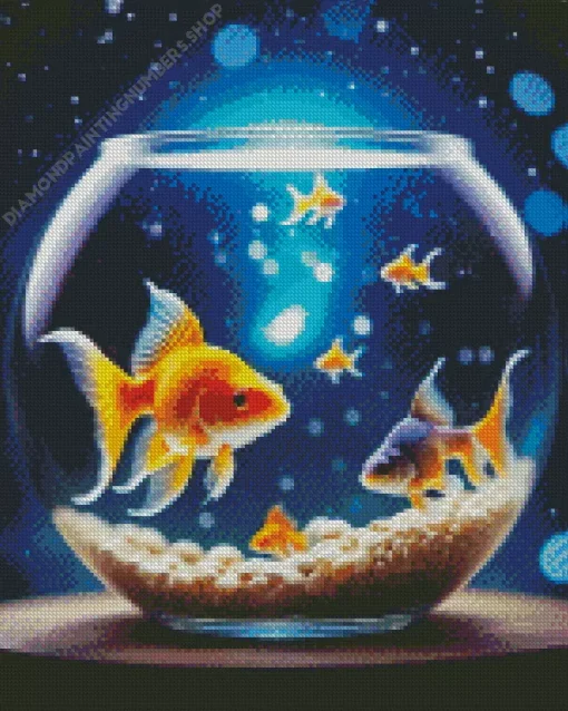 Goldfish In A Bowl Diamond Painting