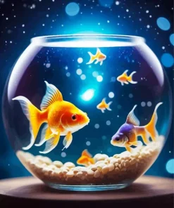 Goldfish In A Bowl Diamond Painting