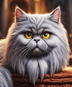 Grey Persian Cat Art Diamond Painting