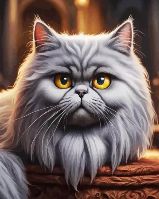Grey Persian Cat Art Diamond Painting
