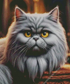 Grey Persian Cat Art Diamond Painting