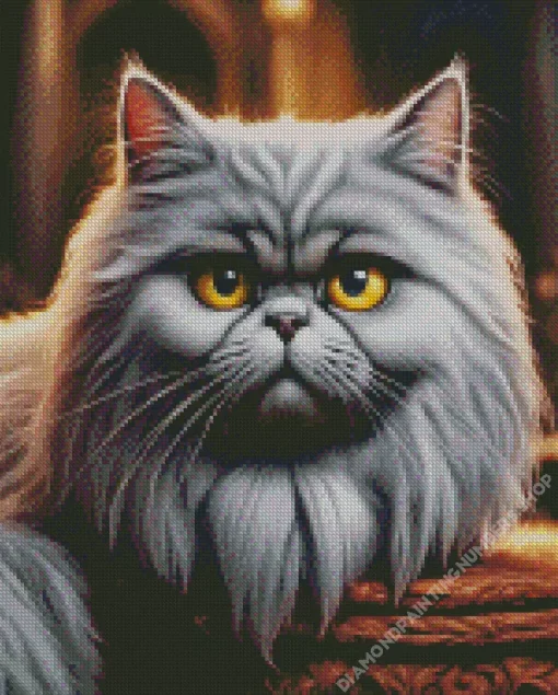 Grey Persian Cat Art Diamond Painting