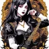 Guitarist Goth Girl Diamond Painting