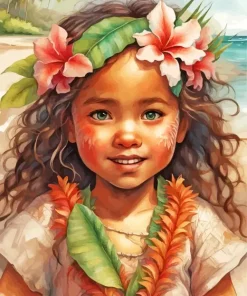 Hawaiian Girl Diamond Painting