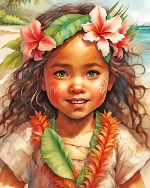 Hawaiian Girl Diamond Painting