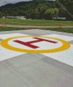 Helicopters Helipad Diamond Painting