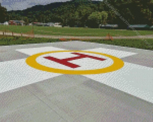 Helicopters Helipad Diamond Painting