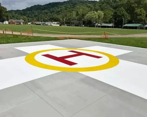 Helicopters Helipad Diamond Painting