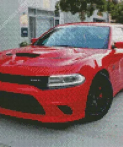 Hellcat Charger Red Diamond Painting