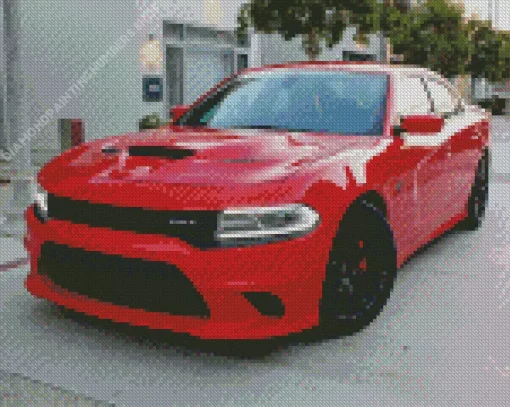 Hellcat Charger Red Diamond Painting