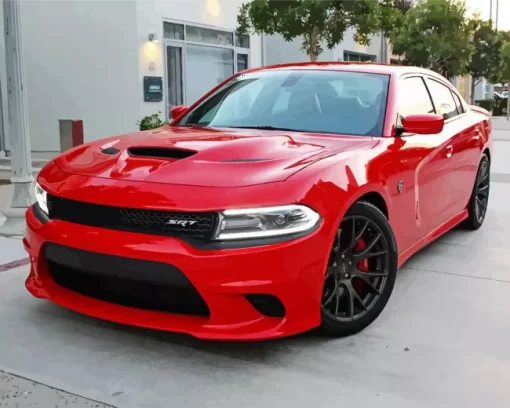 Hellcat Charger Red Diamond Painting