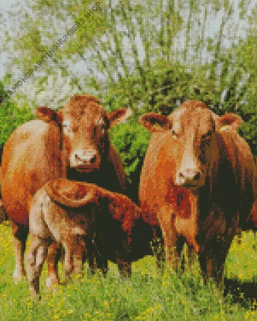 Herd Of Cows Diamond Painting