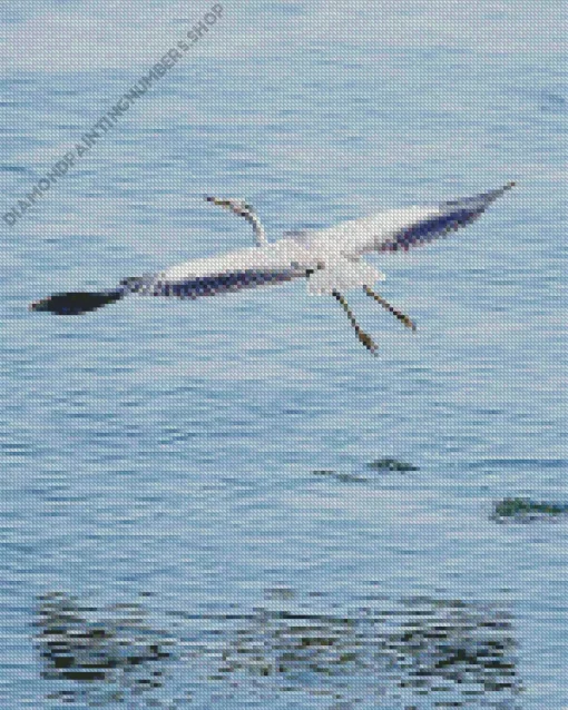 Heron Bird Flying Diamond Painting