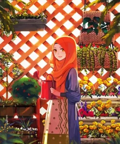 Hijab Anime Girl Diamond Painting