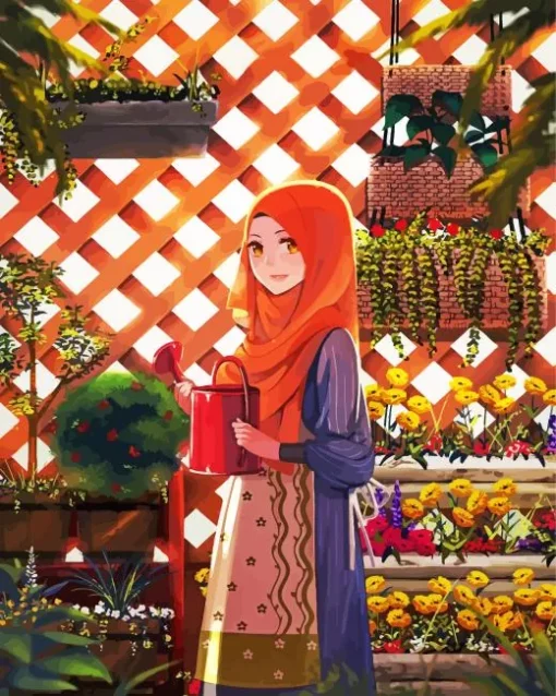 Hijab Anime Girl Diamond Painting