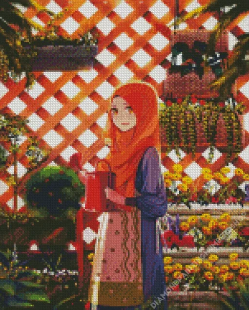 Hijab Anime Girl Diamond Painting