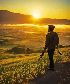 Hiking Man Silhouette Diamond Painting