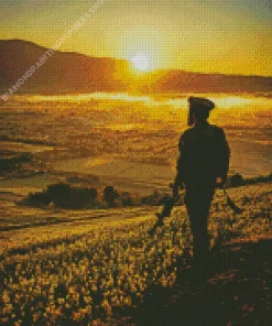 Hiking Man Silhouette Diamond Painting