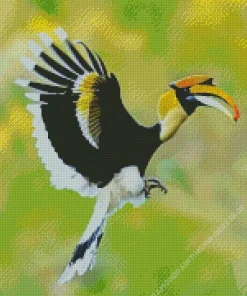 Hornbill Bird Flying Diamond Painting