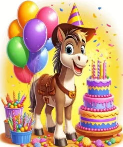 Horse Birthday Diamond Painting